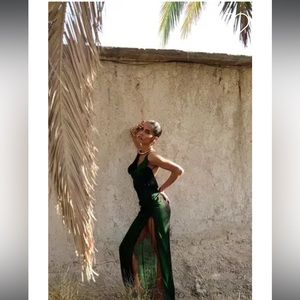 RAT & BOA Levina Tie Dye Paint Green Dress